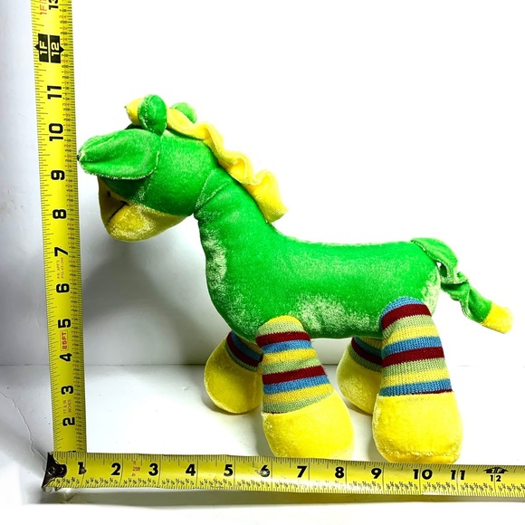 Cute Rare Plush Appeal Green Giraffe W/ Striped Legs/ Ears Plush Stuffed Animal - Picture 3 of 8